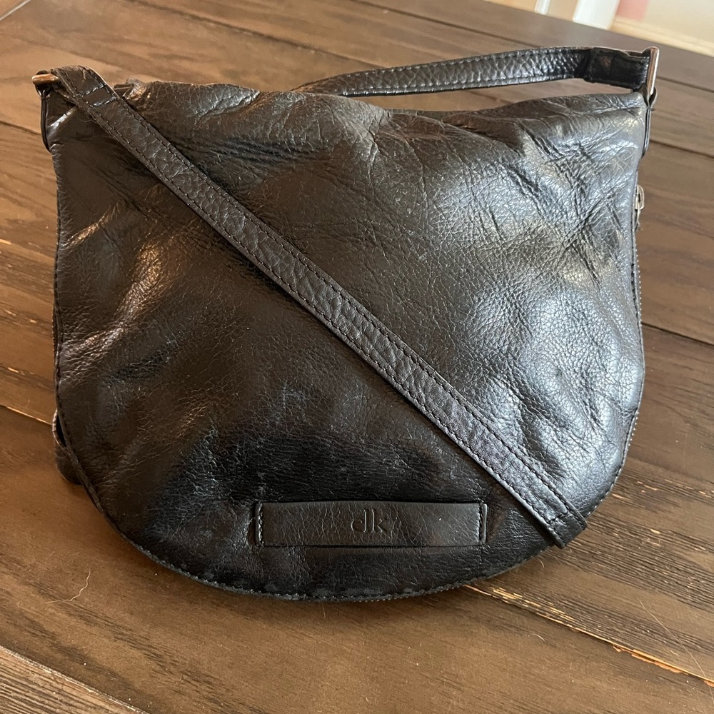 Elk Black Leather Crossbody Bag